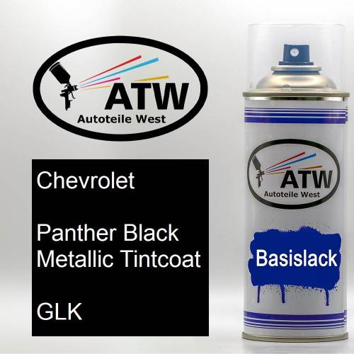 Chevrolet, Panther Black Metallic Tintcoat, GLK: 400ml Sprühdose, von ATW Autoteile West.